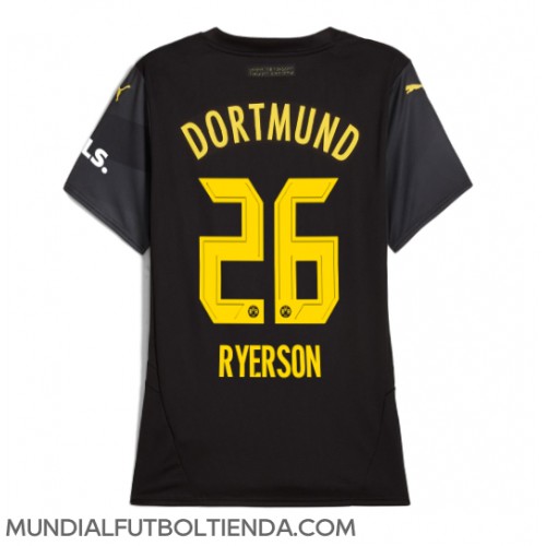 Camiseta Borussia Dortmund Julian Ryerson #26 Segunda Equipación Replica 2024-25 para mujer mangas cortas